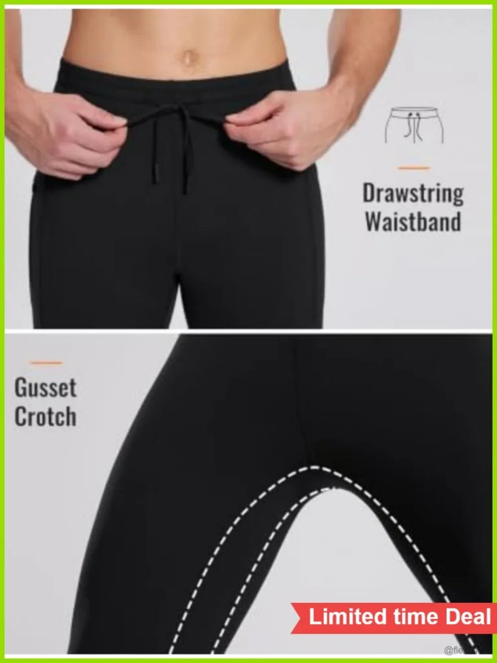 Men's Fleece Thermal Running Tights Winter Leggings with Pockets